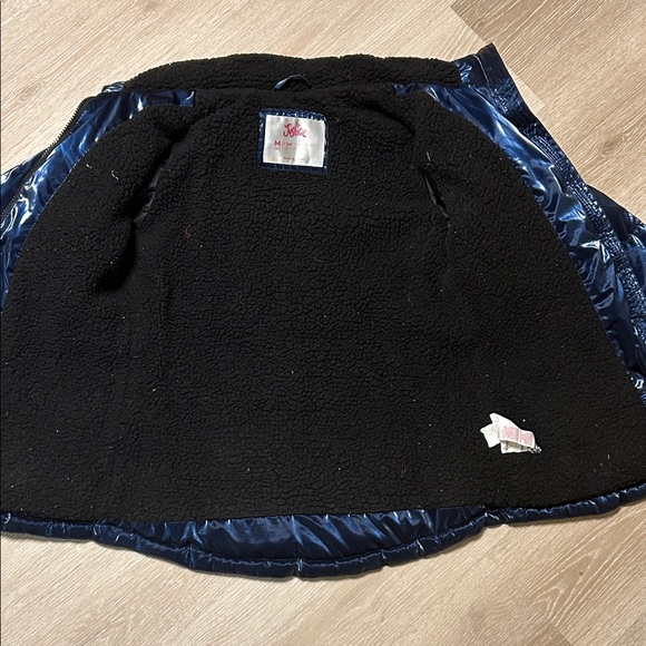 Justice Blue Metallic Sherpa Lined Puffer Jacket - Picture 5 of 8